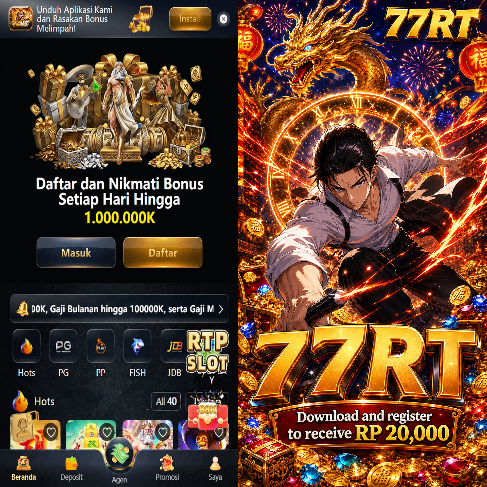 77RT - Platform Game Online dengan Beragam Pilihan Permainan Seru